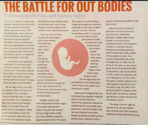abortion opinion essay